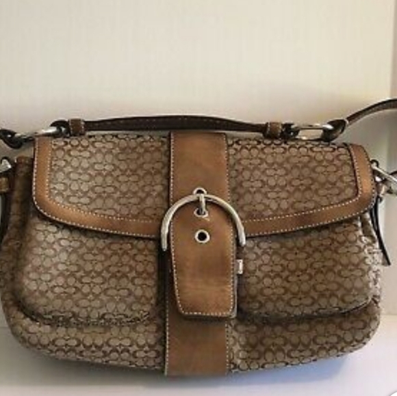 Coach shoulder bag flap top Soho Hobo Purse - Picture 6 of 7